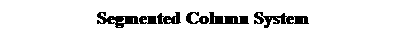 Text Box: Segmented Column System 
